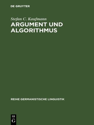 cover image of Argument und Algorithmus